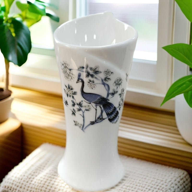 【景宝元陶瓷】景德镇孔雀筷子筒WJ