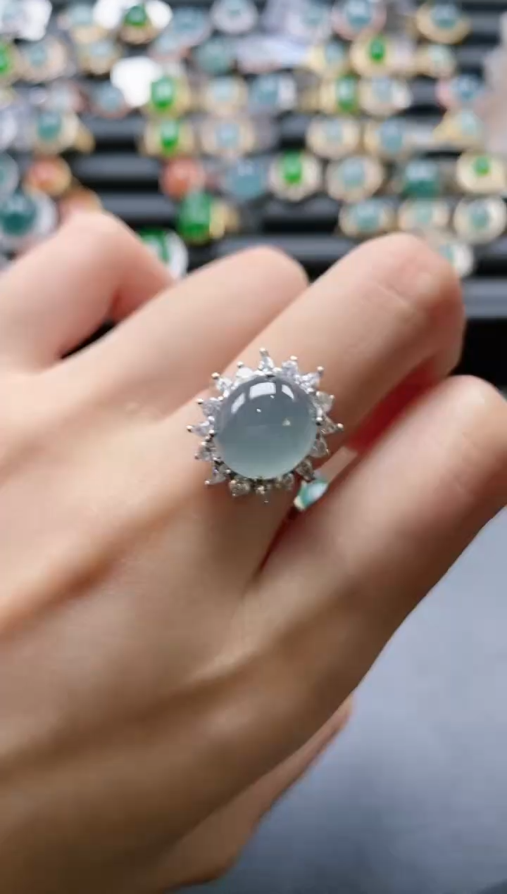 【闪购商品】翡翠戒指银S925镶嵌51511