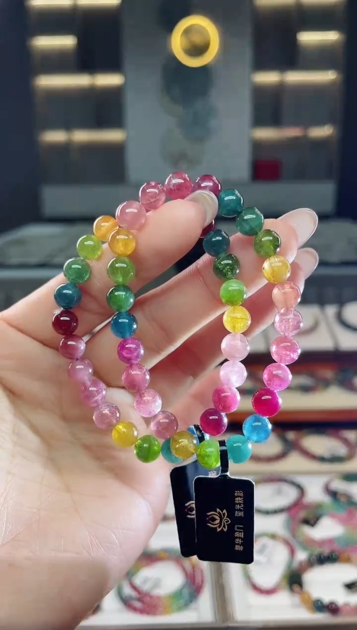 未镶嵌老矿碧玺单圈手串7mm+碧玺（多样性发一条）T