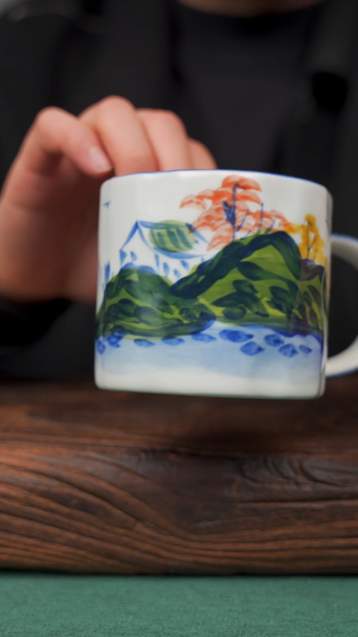 【闪购商品】瓷片90寻一缕瓷香杯釉下手工手绘瓷器