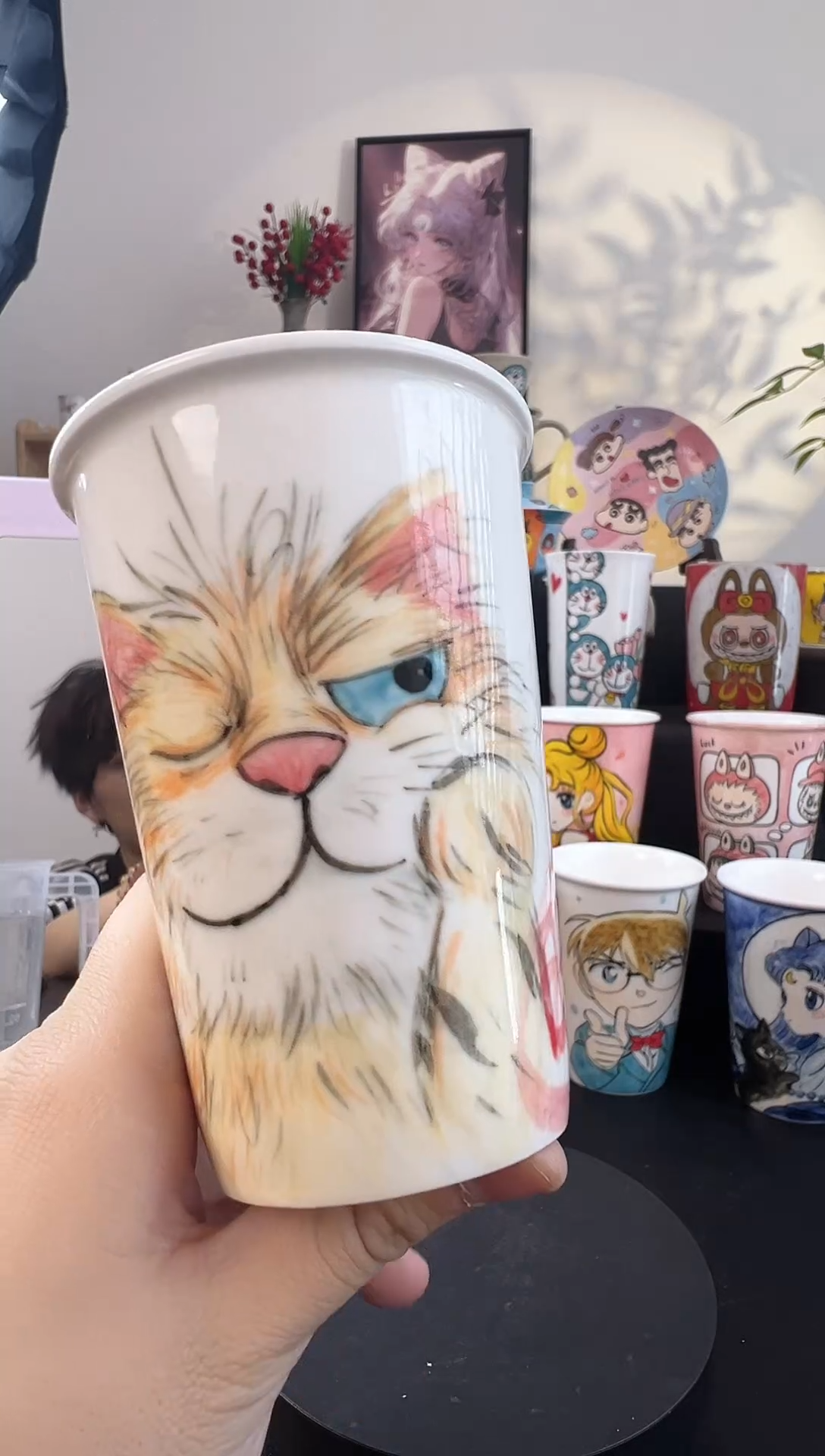 【闪购商品】摆件手工手绘陶瓷小杯杯