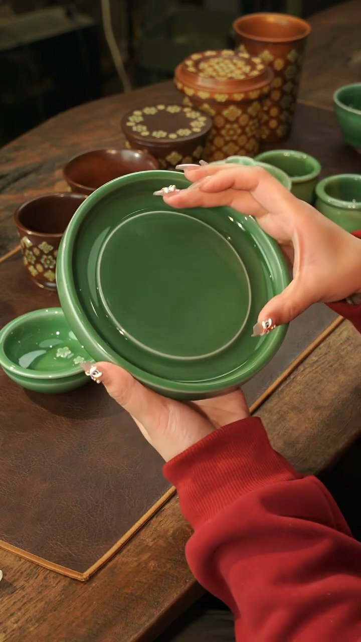 【闪购商品】瓷片陈蓉蓉 梅子青 壶承