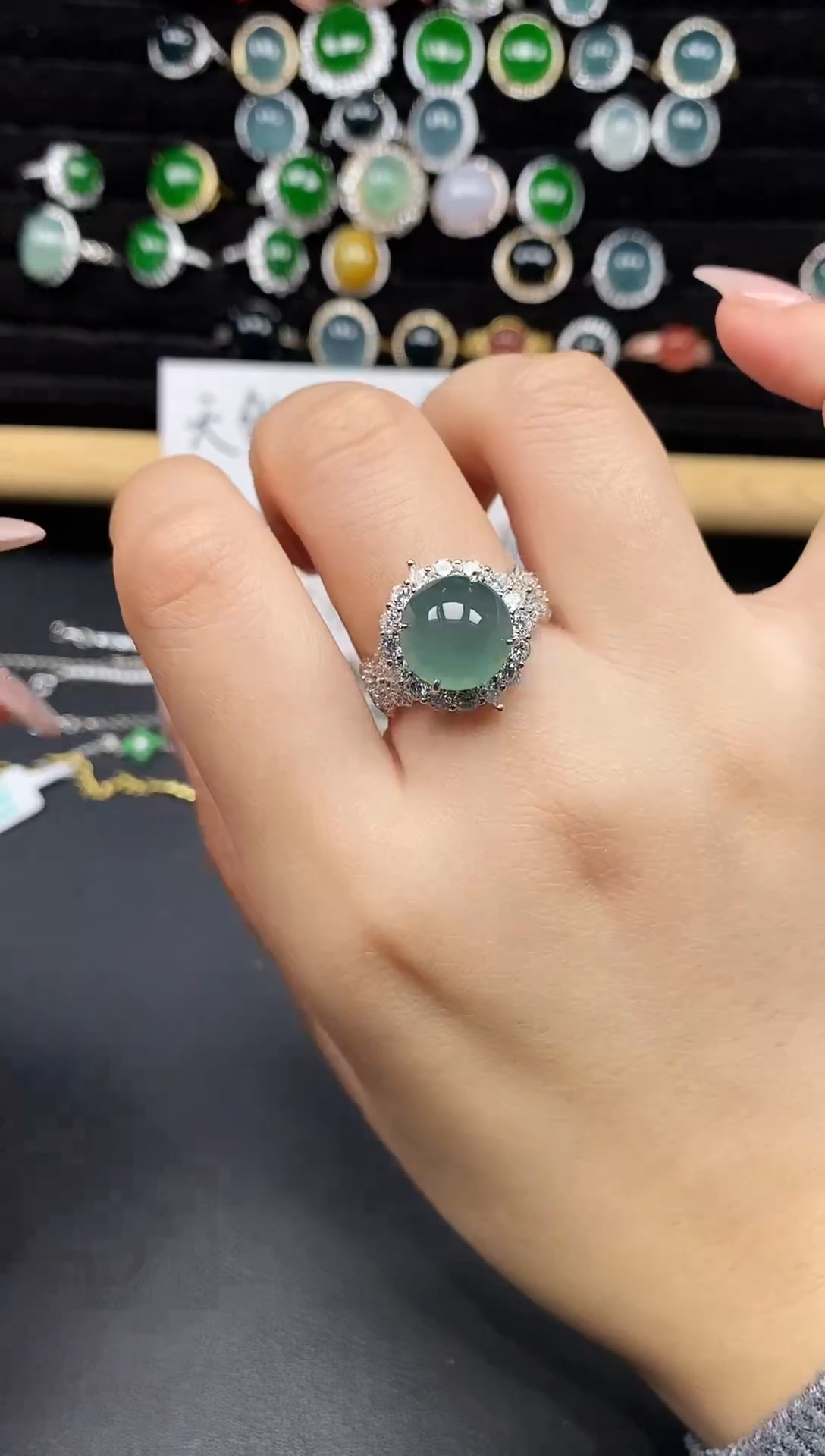 银S925镶嵌戒指翡翠3588