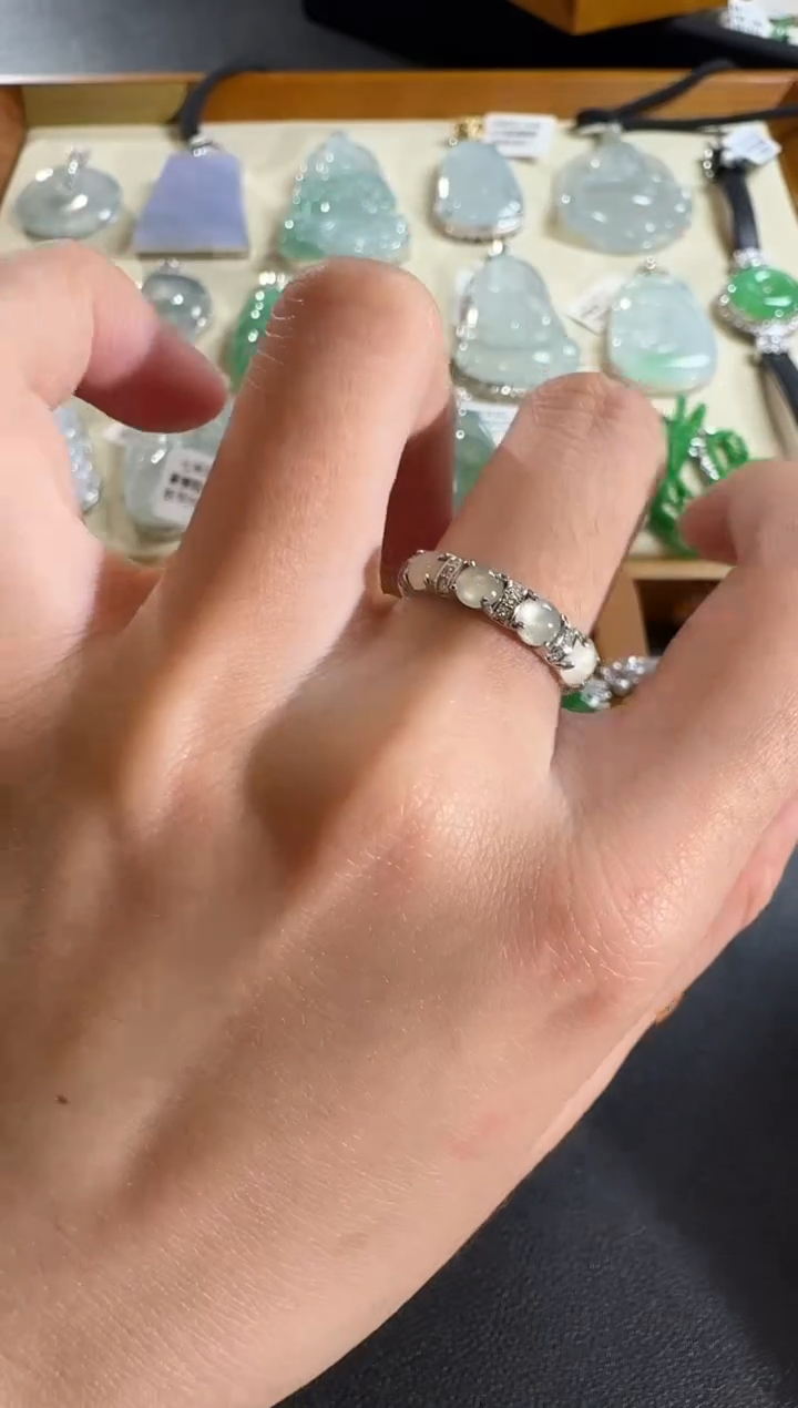 【闪购商品】翡翠戒指银S925镶嵌【源头工厂】