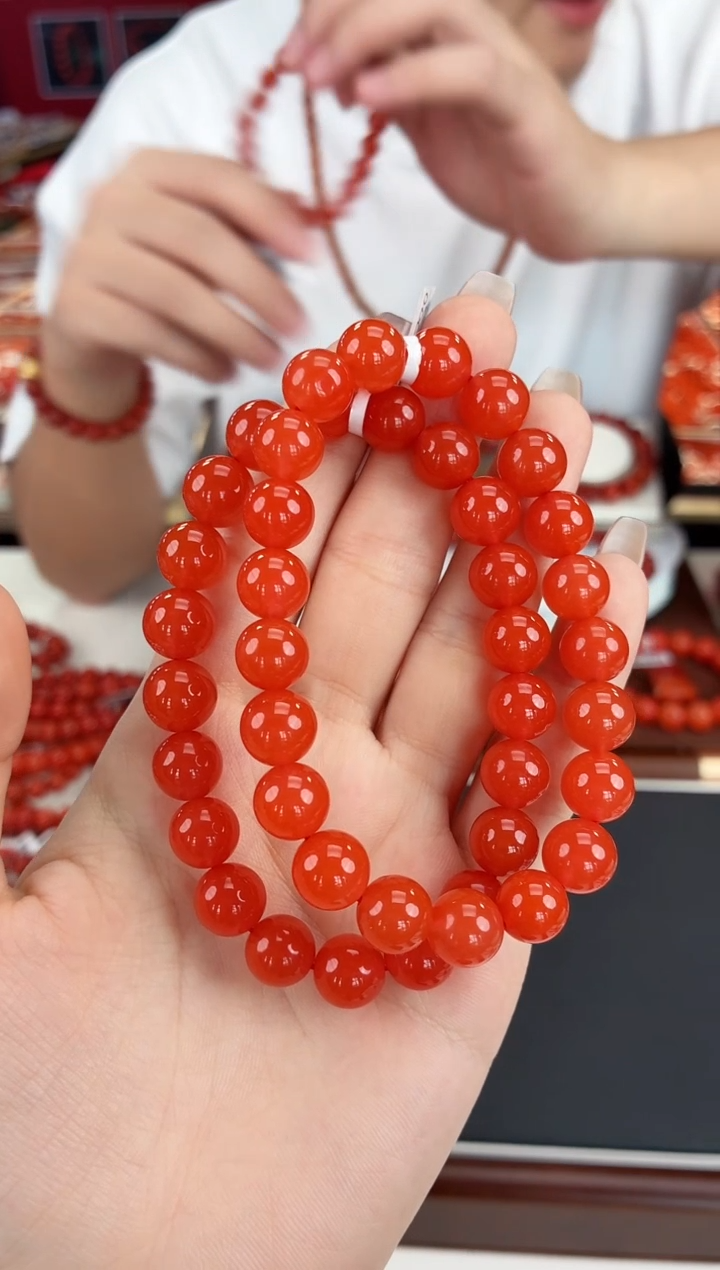 南红玛瑙滴水洞手串9+未镶嵌（多样式发其一）