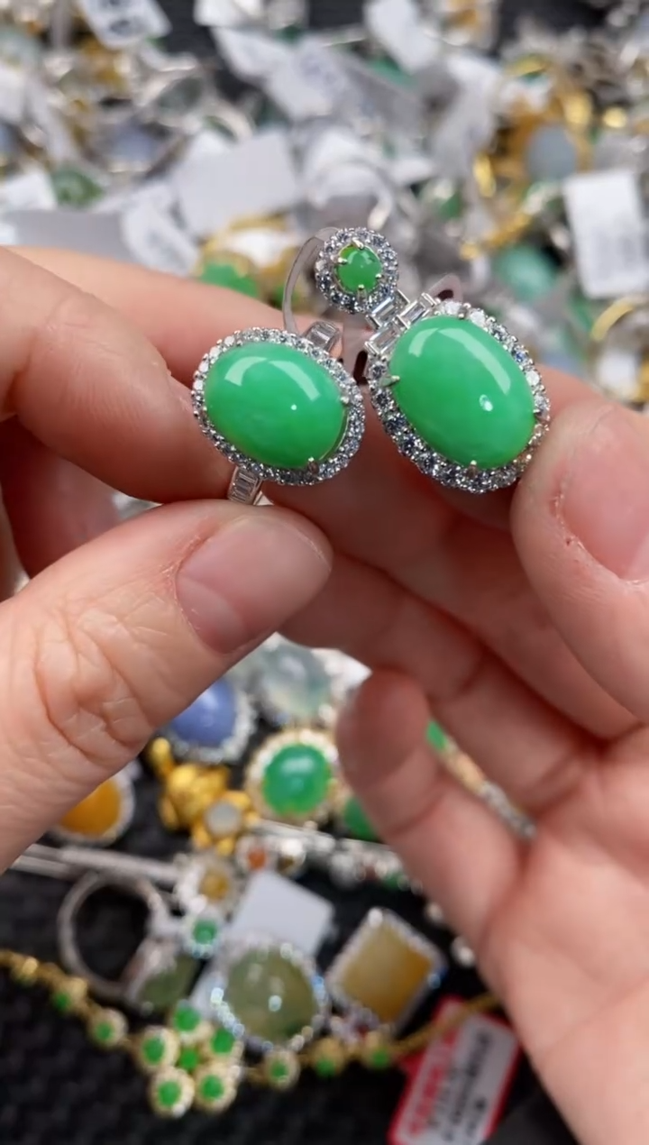 银S925镶嵌戒指翡翠12                  4