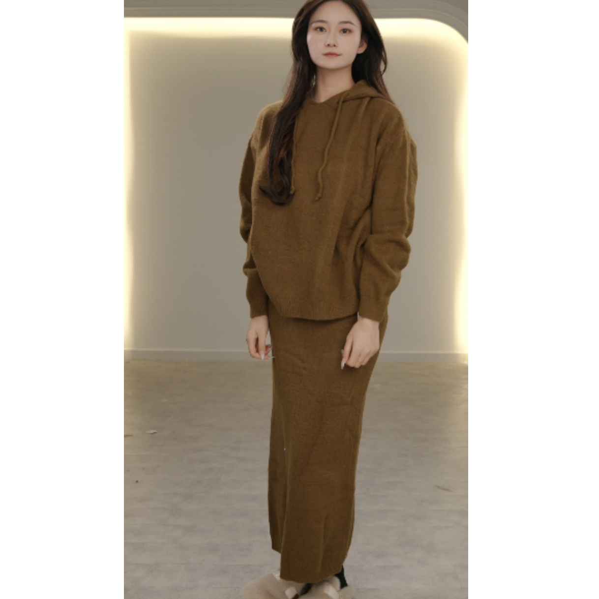 休闲休闲风针织甜美风时尚套装轻职风百搭纯色MCMMA3YL36