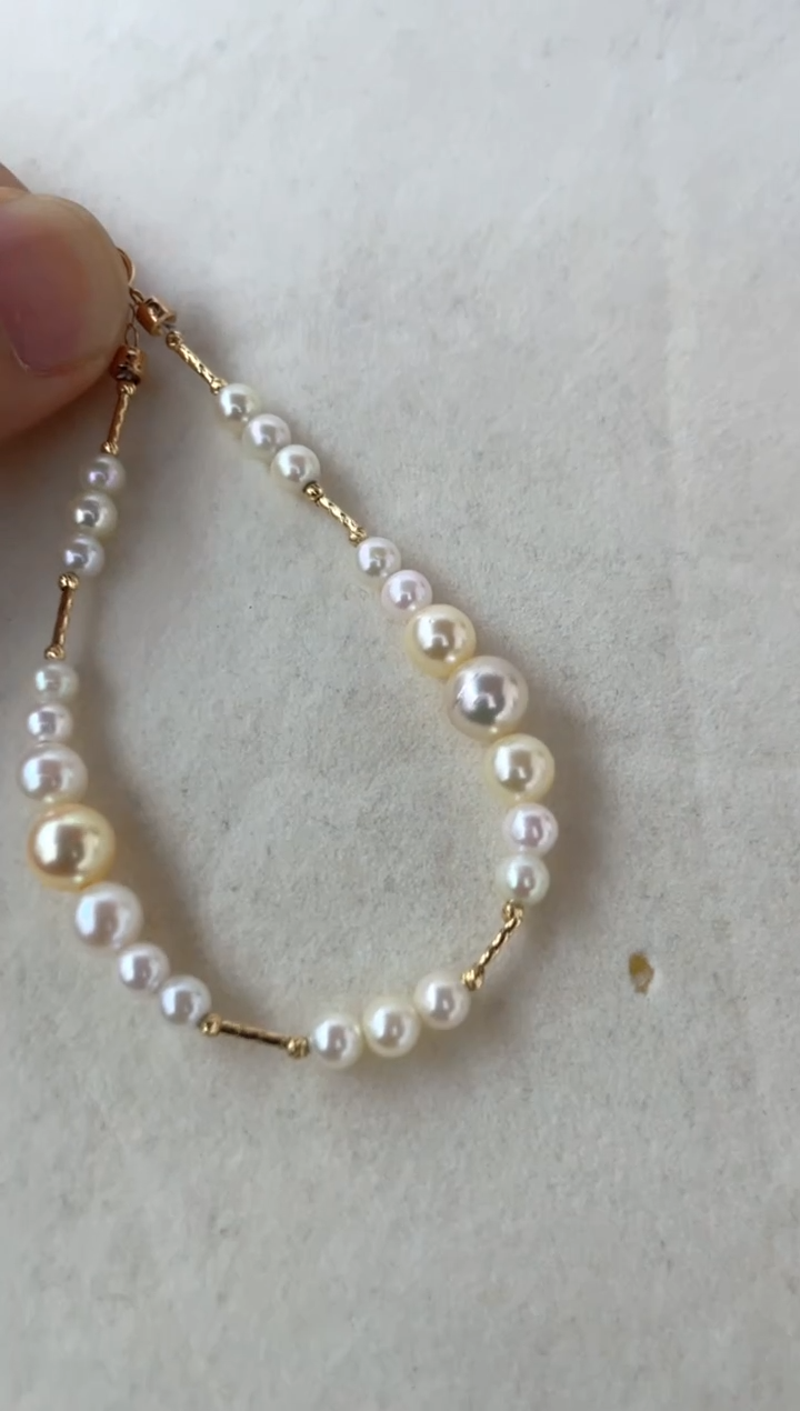 【闪购商品】海水珍珠手链18K金镶嵌手链