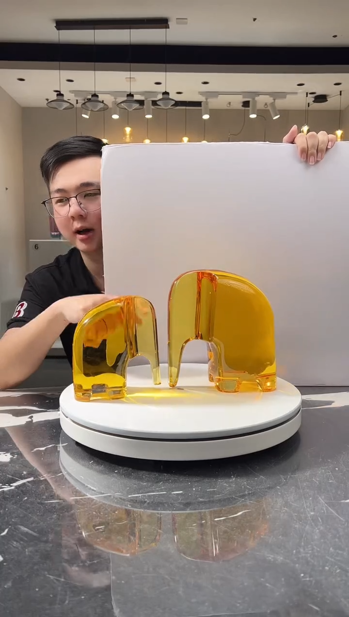 摆件巴比特美学-金色大象一组