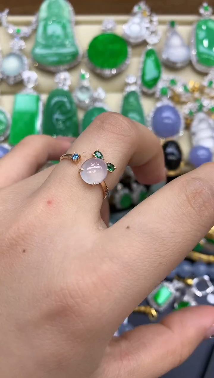 18K金镶嵌戒指翡翠159-中国好珍宝