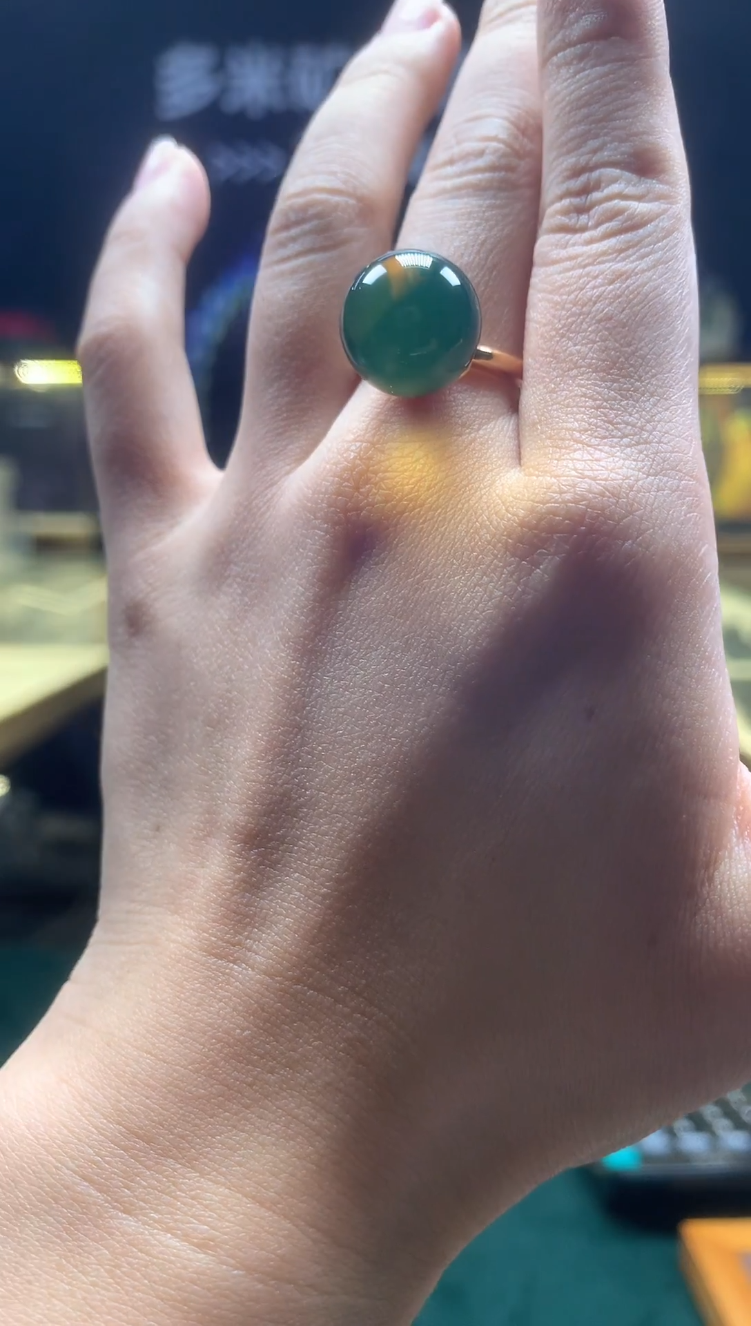 银S925镶嵌琥珀戒指多米矿工严选