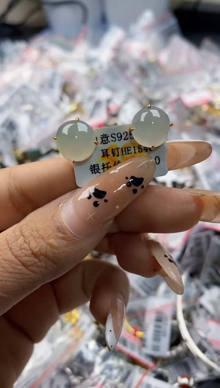 翡翠戒指银S925镶嵌9999999   6