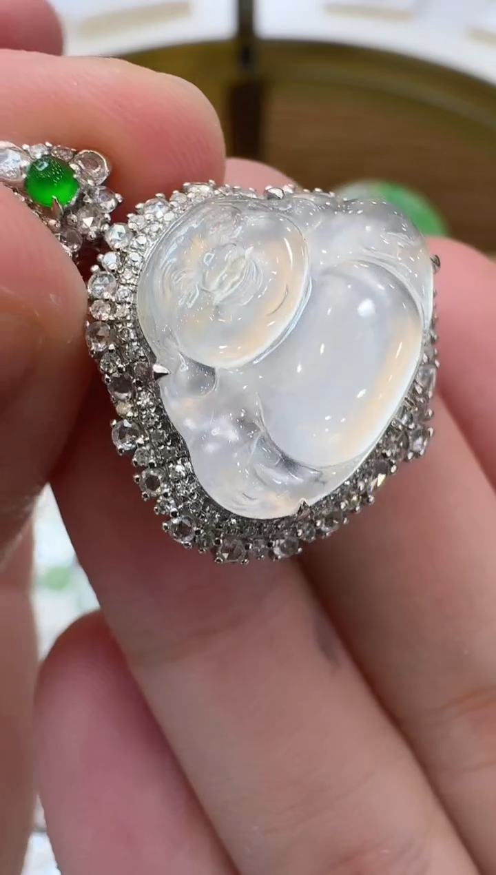 【闪购商品】翡翠吊坠(不含链)18K金镶嵌分单