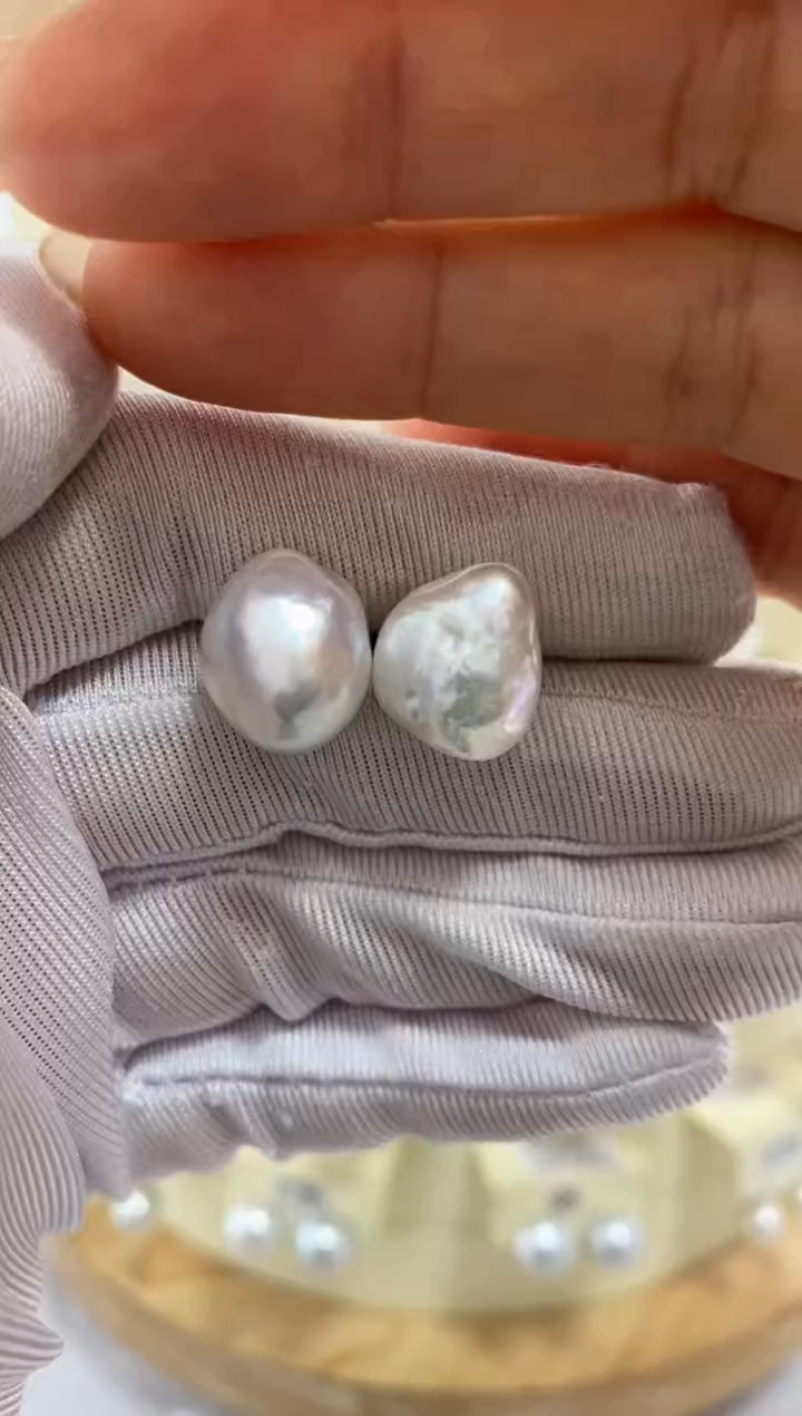 【闪购商品】海水珍珠耳饰银S925镶嵌巴洛克
