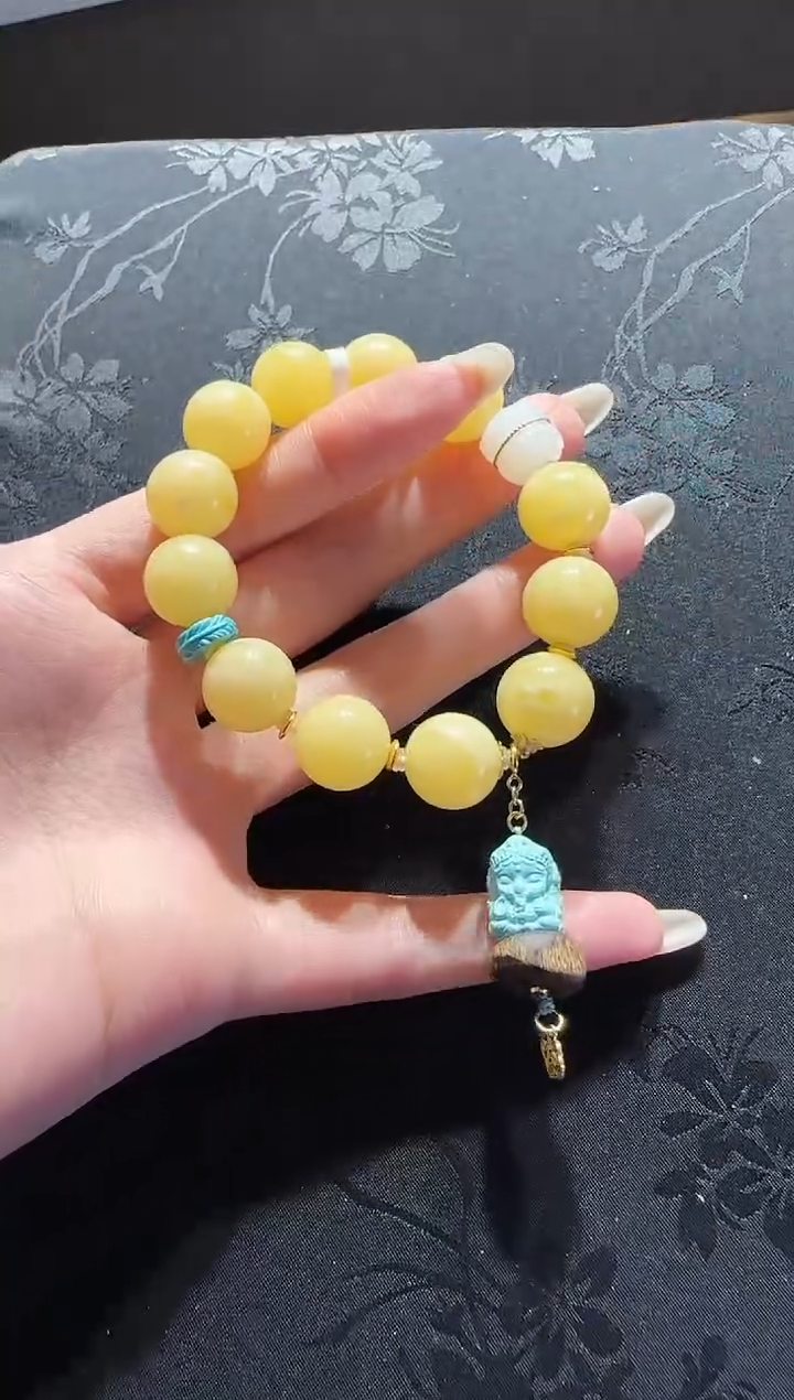 【闪购商品】琥珀手串未镶嵌蜜蜡圆珠手串设计款