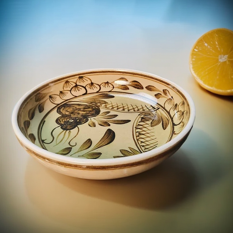 耀州窑陈炉老厂老货手工有暇双鱼餐盘 老货有暇慎拍