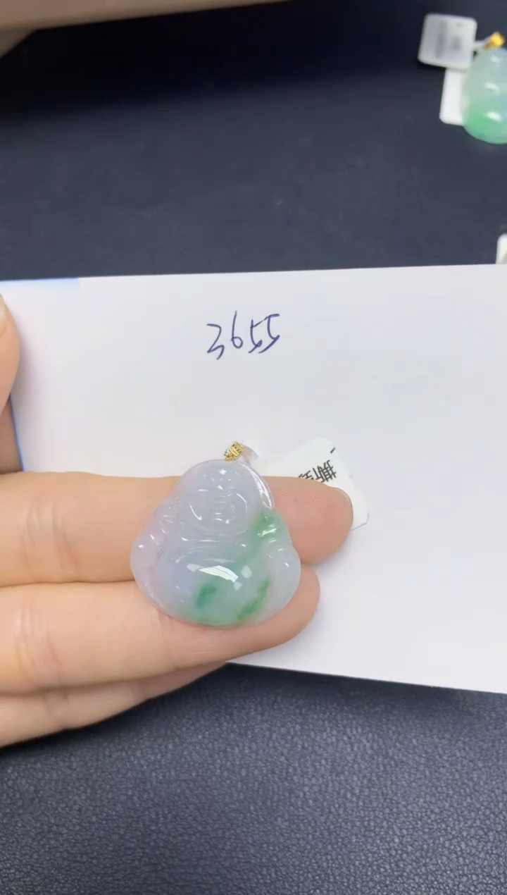 【闪购商品】翡翠挂件18K金镶嵌 天然翡翠A货