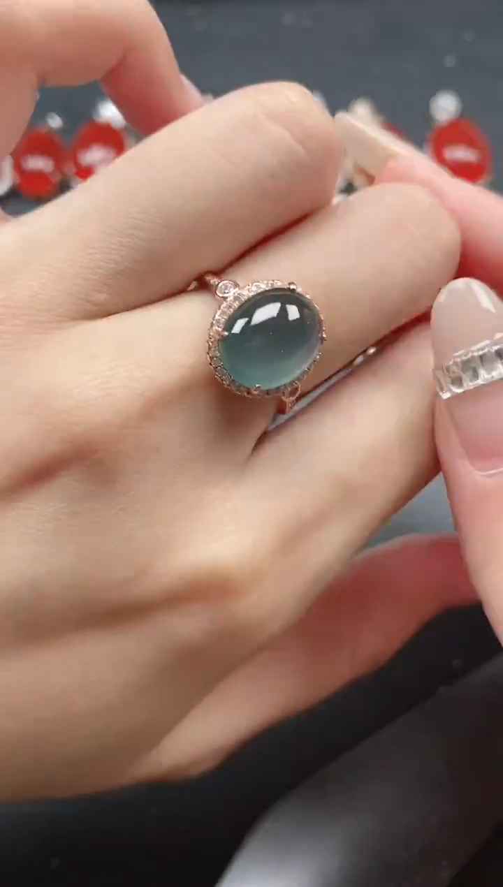 银S925镶嵌戒指翡翠51151