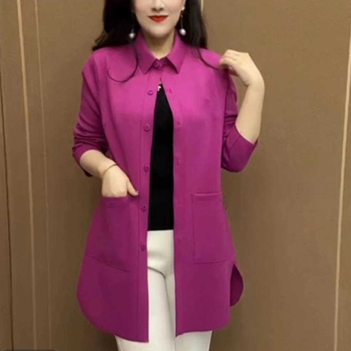 中老年宽松大气潮流妈妈装新款套装风衣轻奢外套显瘦遮肉减龄上衣