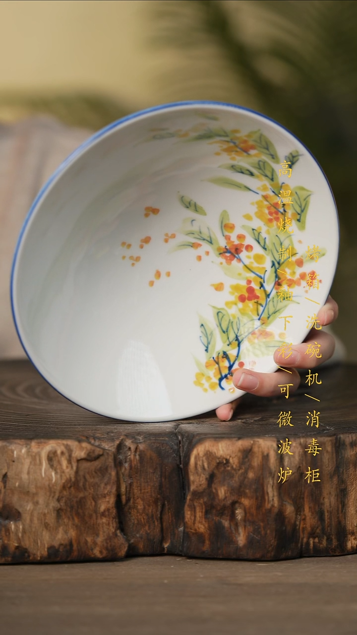 瓷片景德镇高温釉下彩可微波烤箱洗碗机