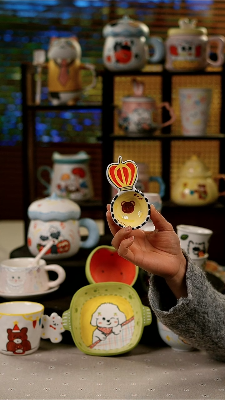 陶瓷景德镇时光绘馆 创意手绘高温釉下彩陶瓷