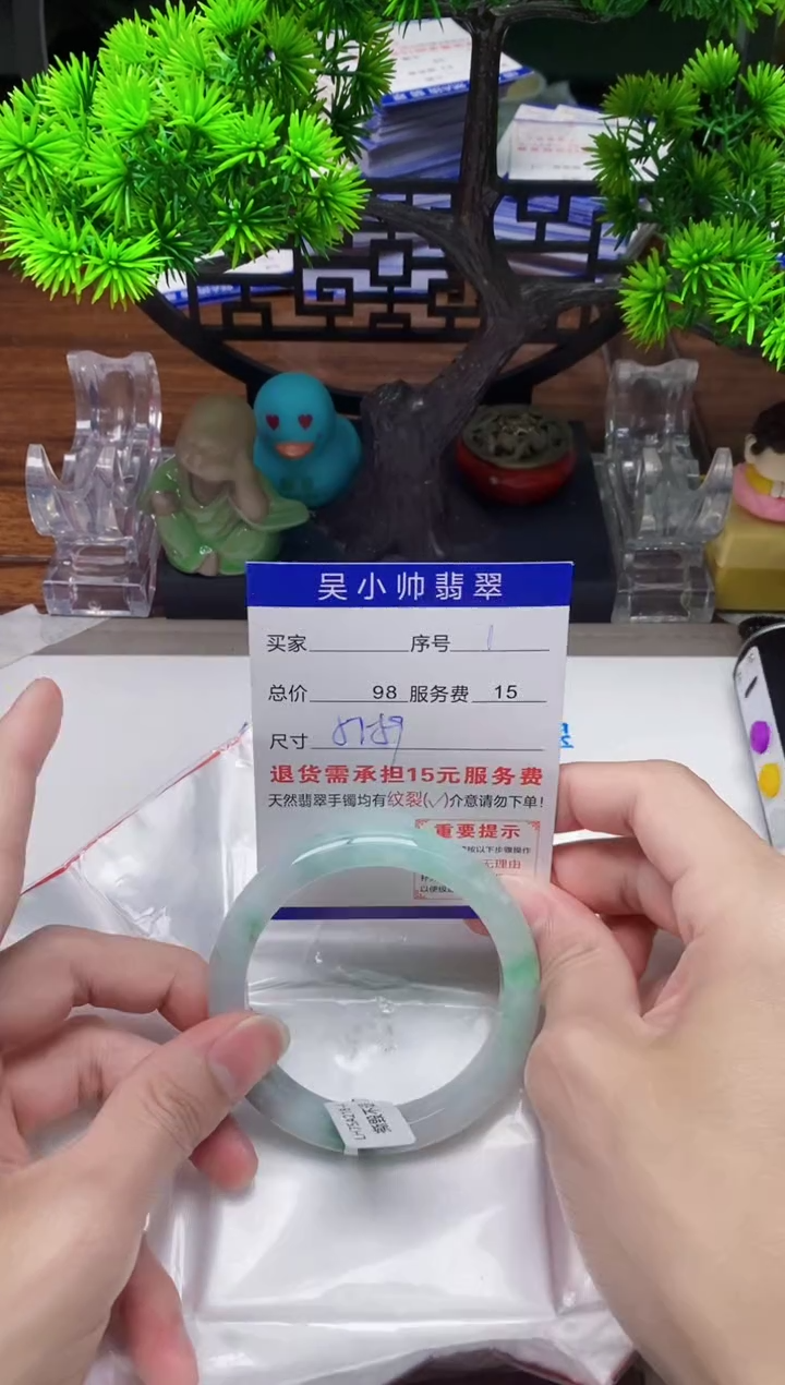 【闪购商品】翡翠手镯未镶嵌1天然A货翡翠需包容瑕疵，介意慎拍