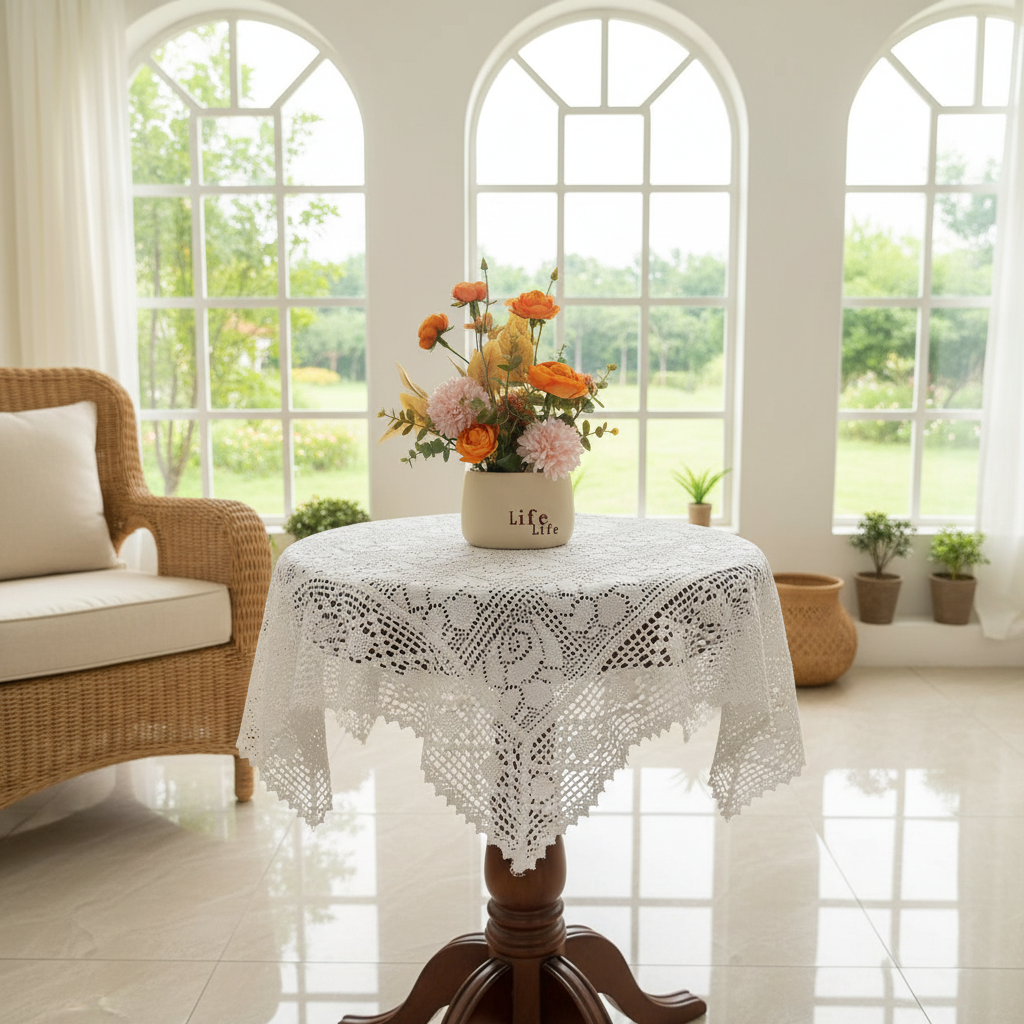 200a【70*70cm】加厚正方形玫瑰花桌布盖巾