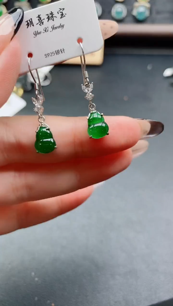 银S925镶嵌戒指翡翠1