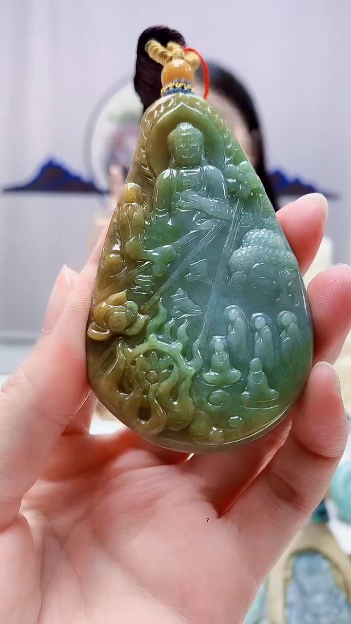 未镶嵌定制翡翠4812zm-毛货挂件7人物