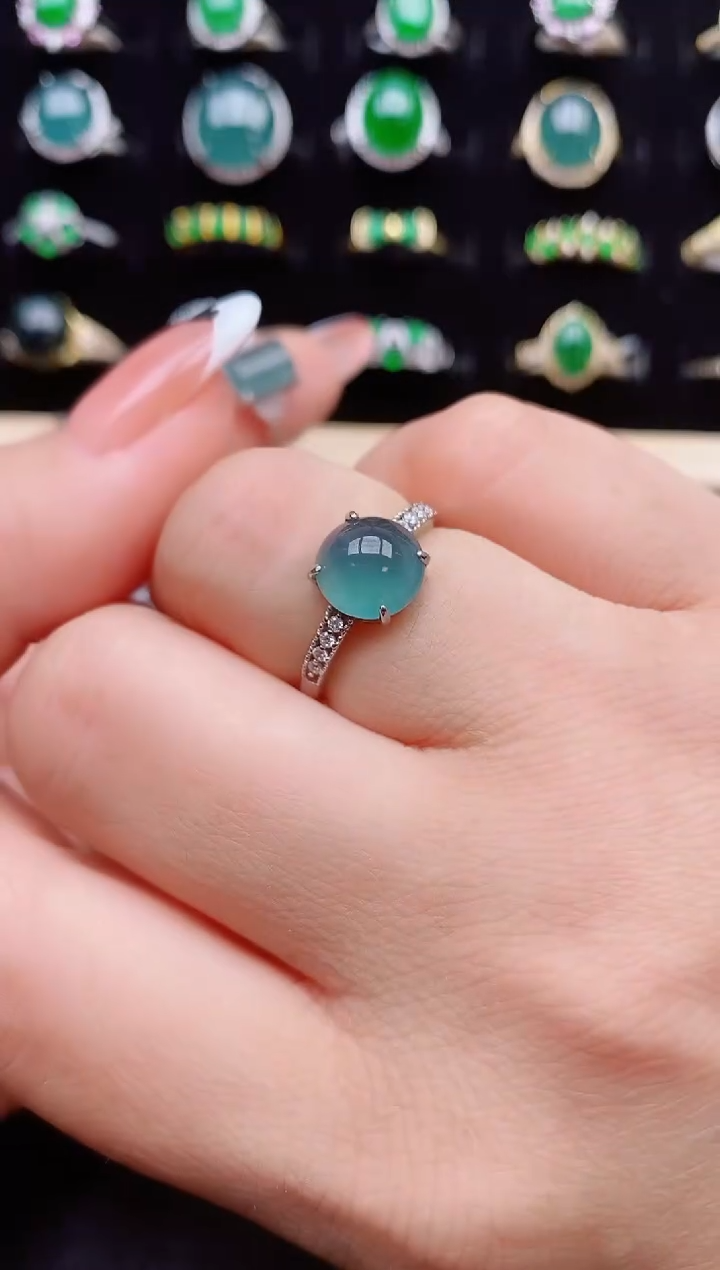 【闪购商品】翡翠银S925镶嵌戒指50850850