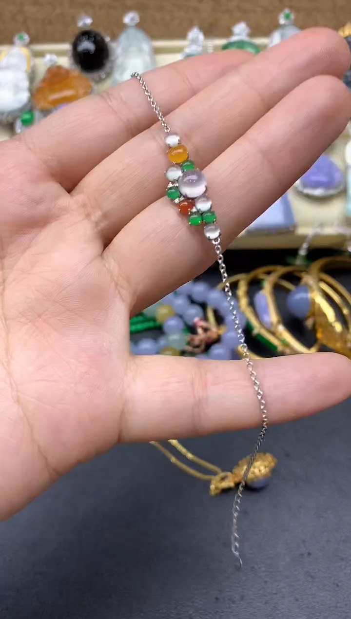 【闪购商品】翡翠手串18K金镶嵌129-中国好珍宝