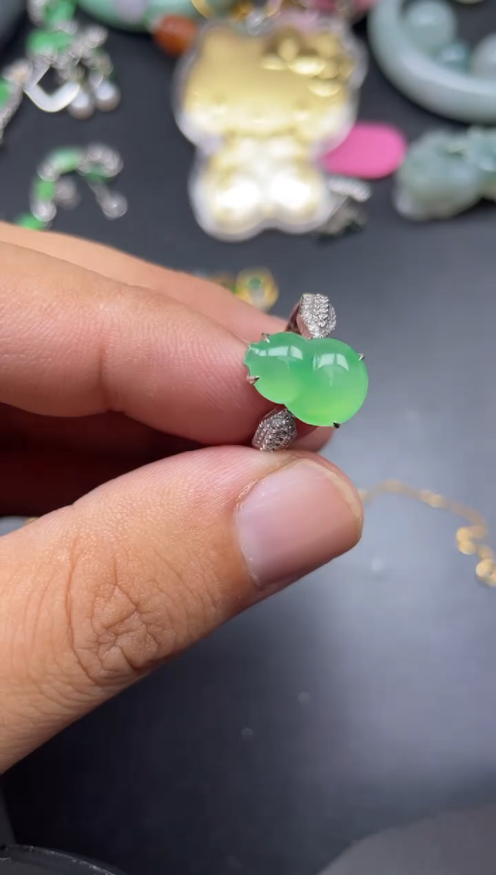 翡翠18K金镶嵌颈饰徐无所谓商品不退不换