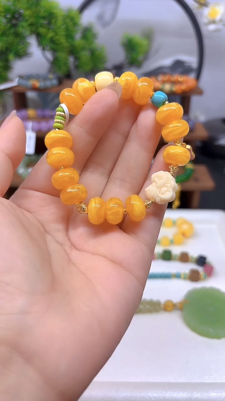 未镶嵌蜜蜡手链S659