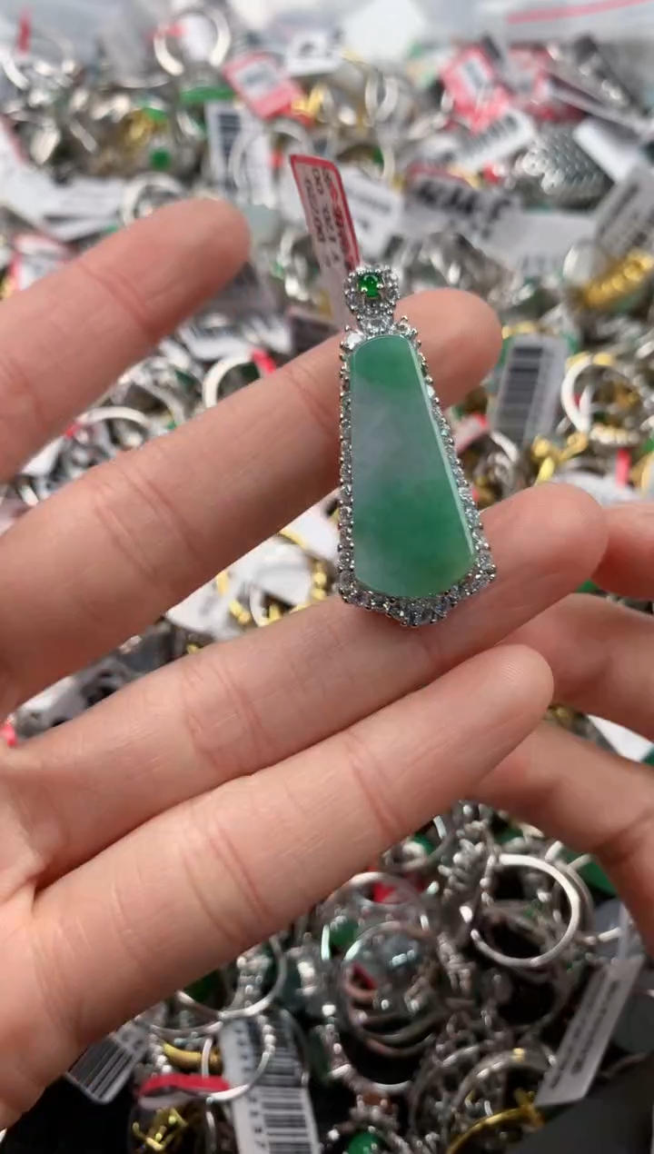 银S925镶嵌戒指翡翠555    8