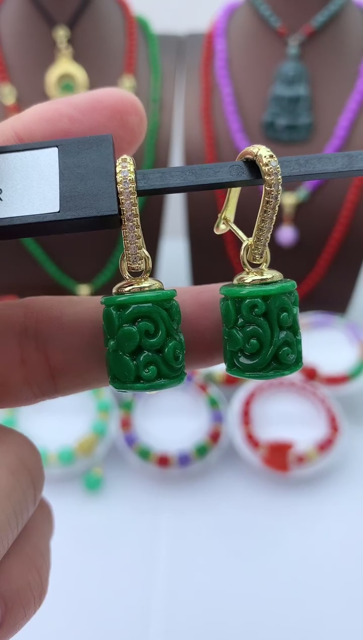 【闪购商品】翡翠耳饰14K金镶嵌R138耳包