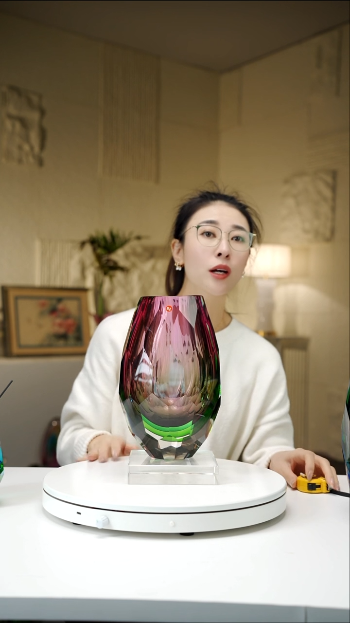 手工艺品琉璃三色反影设计款花器82号