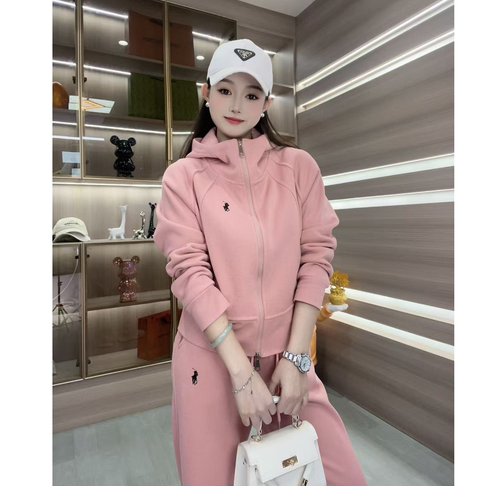 【加绒加厚】新款套装休闲时尚运动百搭开衫外套窄版阔腿裤套装