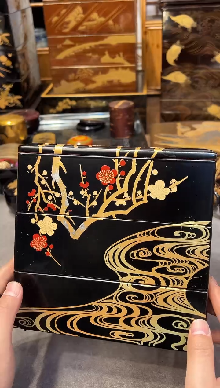 三段 大漆漆器大漆漆器