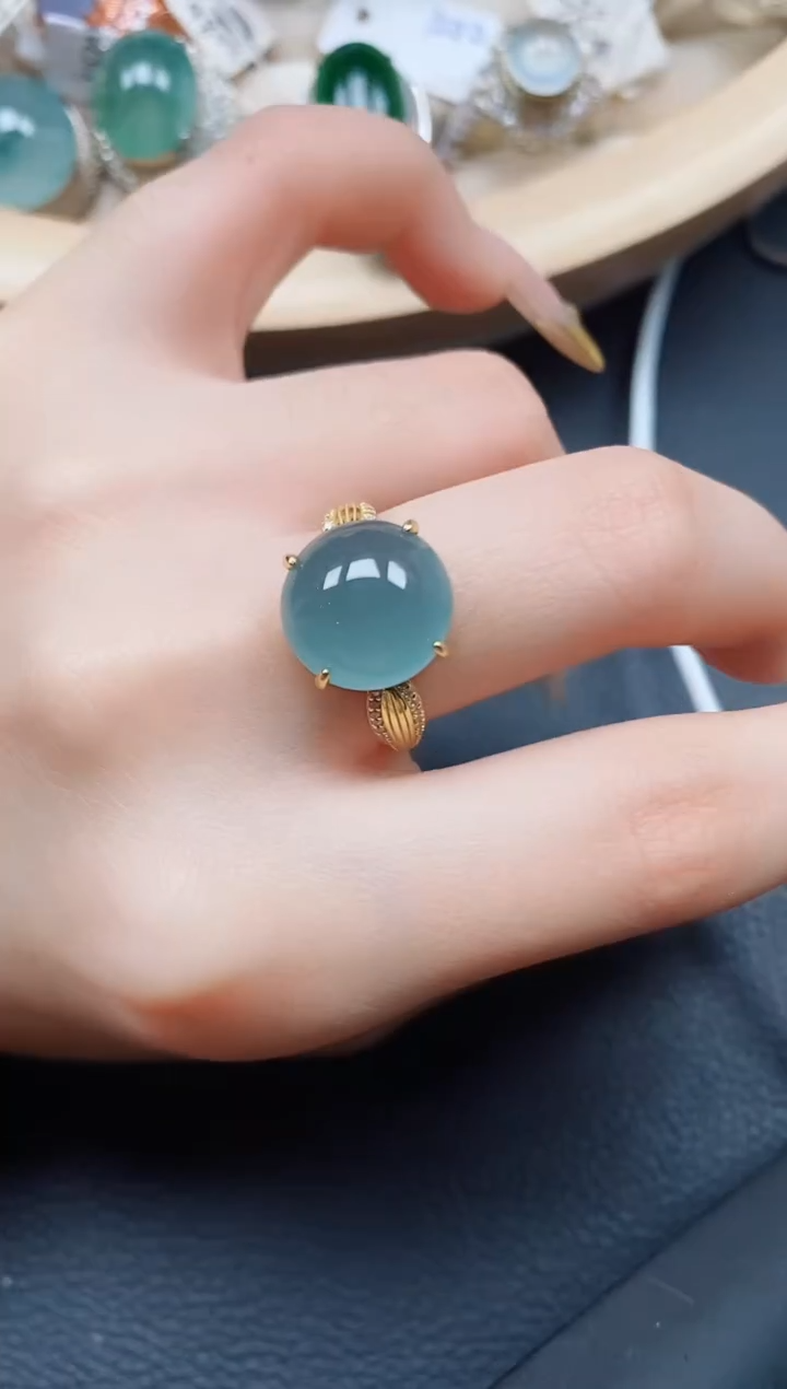 【闪购商品】翡翠戒指银S925镶嵌翡翠