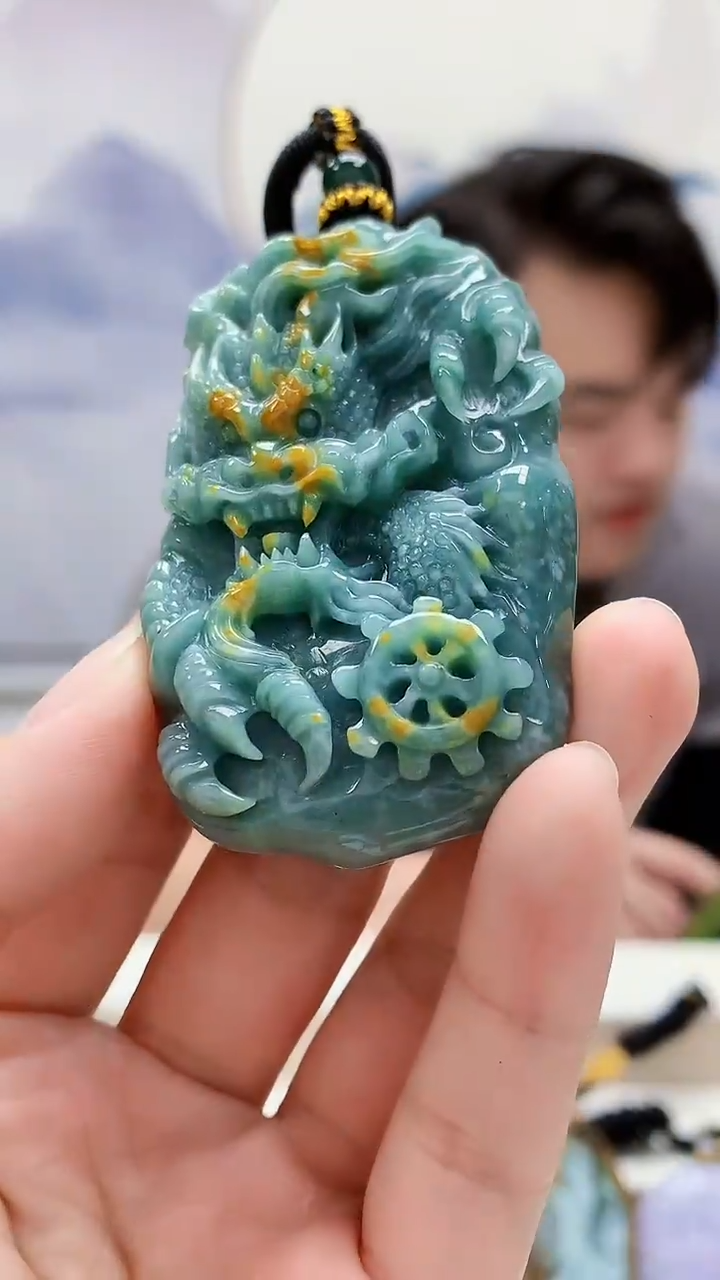 未镶嵌定制翡翠5060lr-毛货挂件30