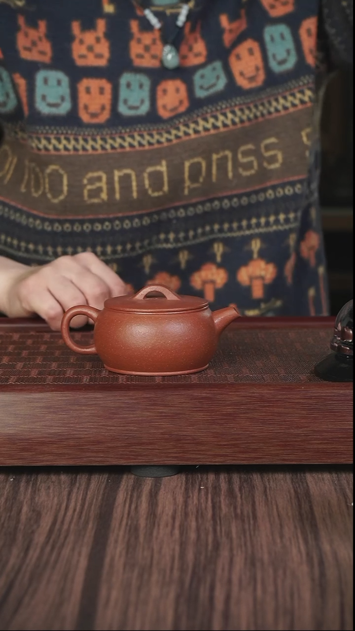 【闪购商品】紫砂茶壶xj 红降坡  圆鼓