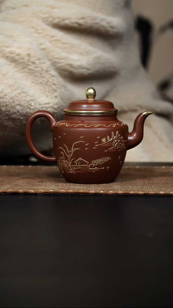 【闪购商品】紫砂茶壶宫灯壶紫泥188cc