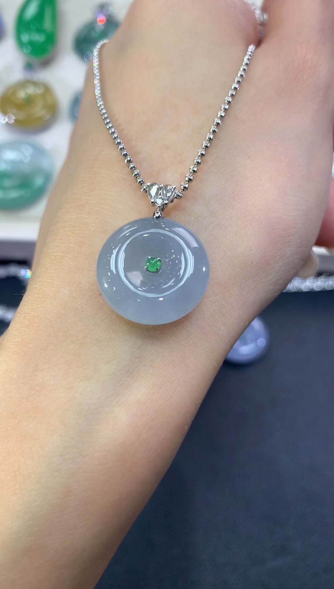 【闪购商品】翡翠吊坠(不含链)18K金镶嵌a18多样性一件紫货有色差