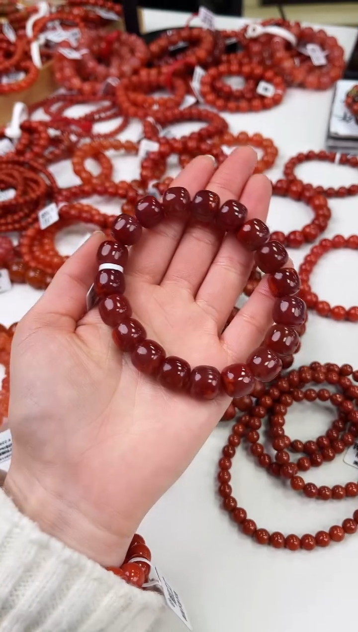 【闪购商品】南红玛瑙瓦西老型手串12+未镶嵌一个/条