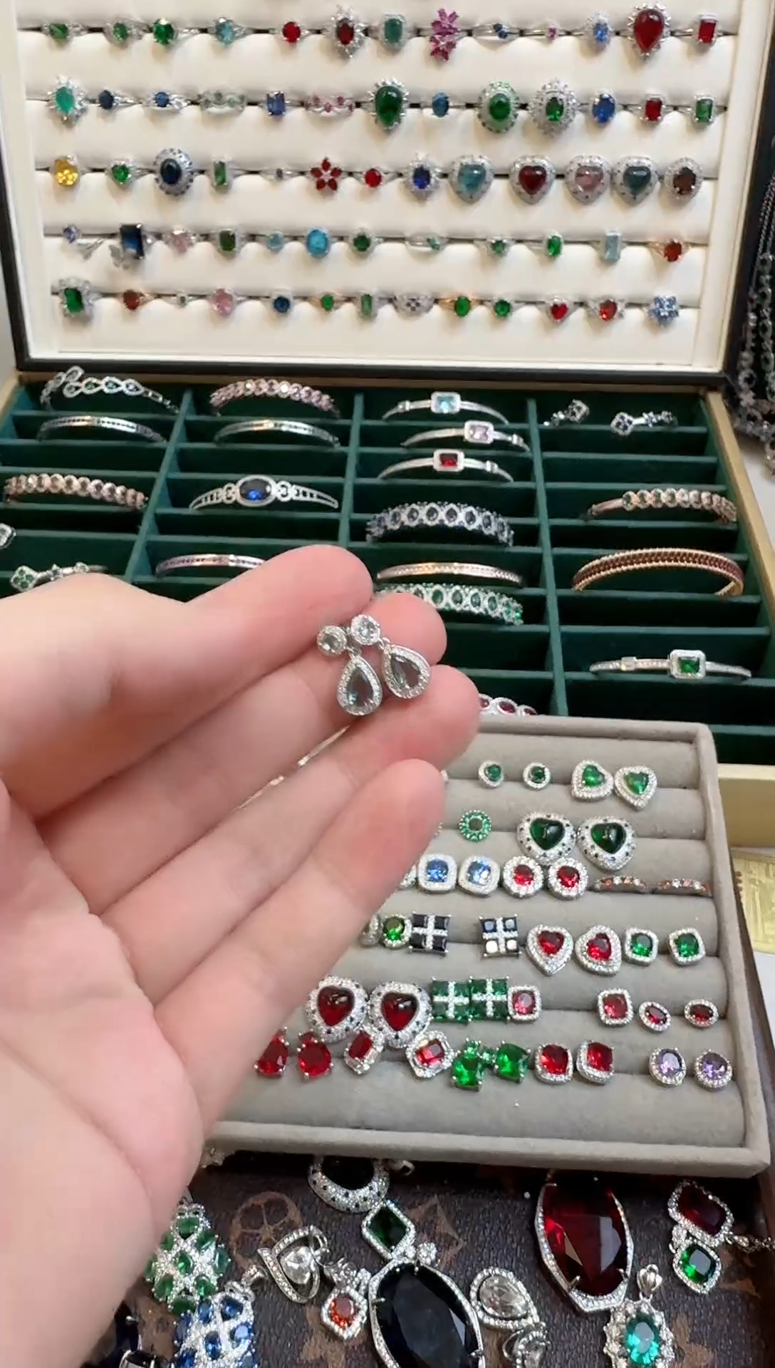 未镶嵌耳坠海蓝宝石海蓝宝耳饰