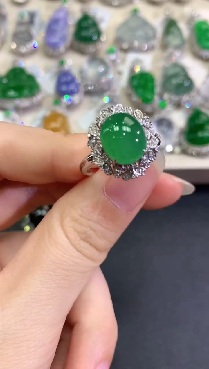 【闪购商品】翡翠戒指18K金镶嵌D8   多样性一件发货