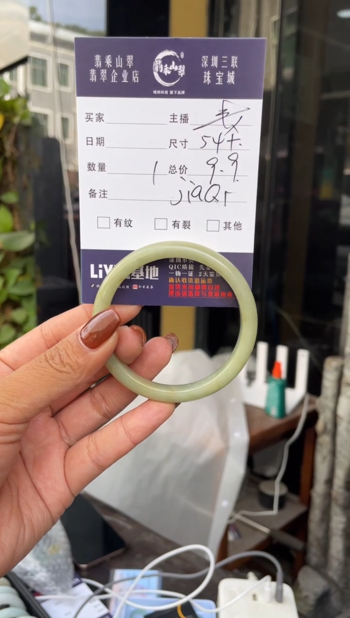 未镶嵌手镯翡翠C 54正圈 HJQ