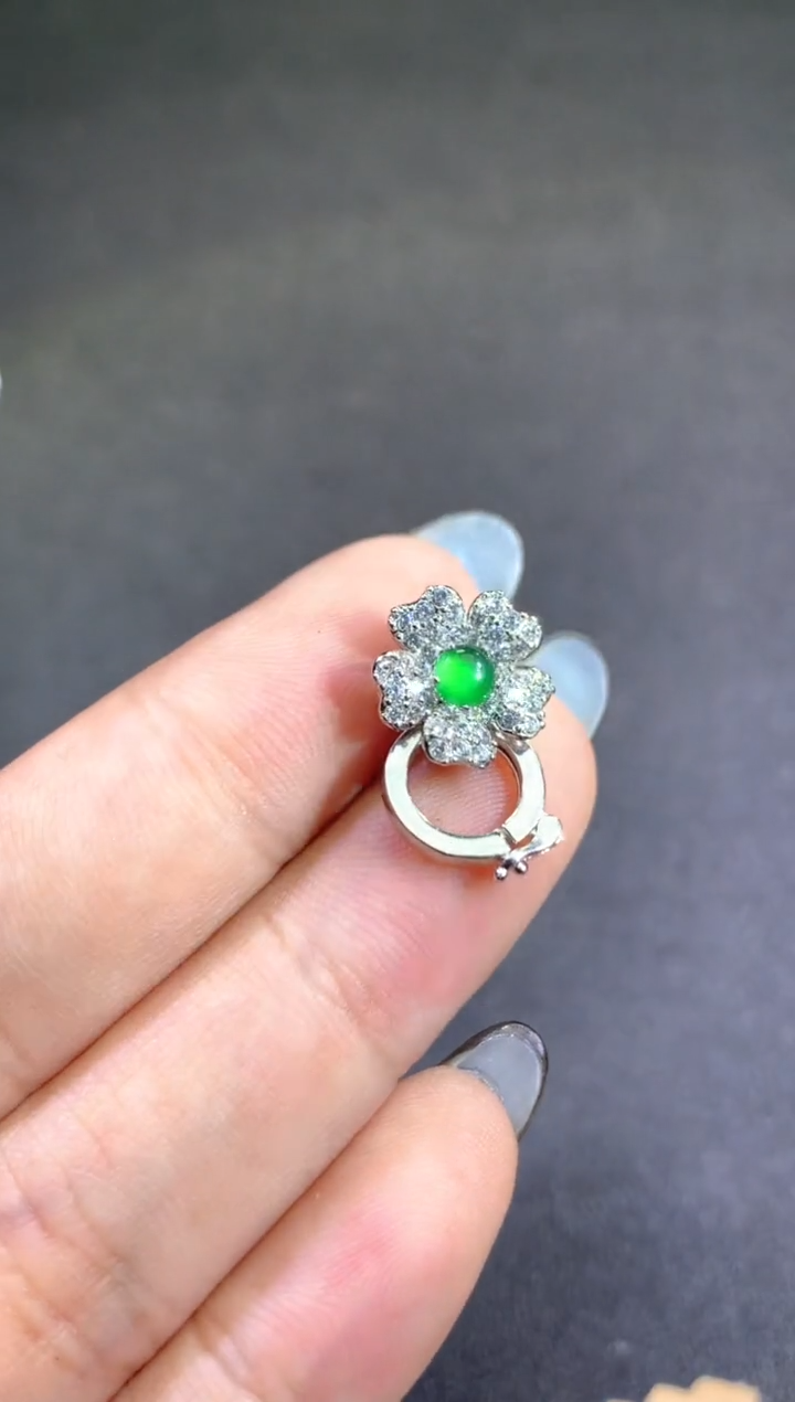 【闪购商品】翡翠挂件足银镶嵌戒指-39