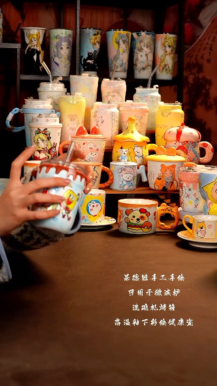 景德镇设计款手工手绘杯杯