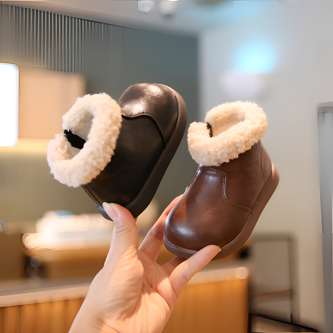 Sportmern女童马丁靴保暖婴儿鞋软底小童公主鞋女宝加绒婴儿短靴